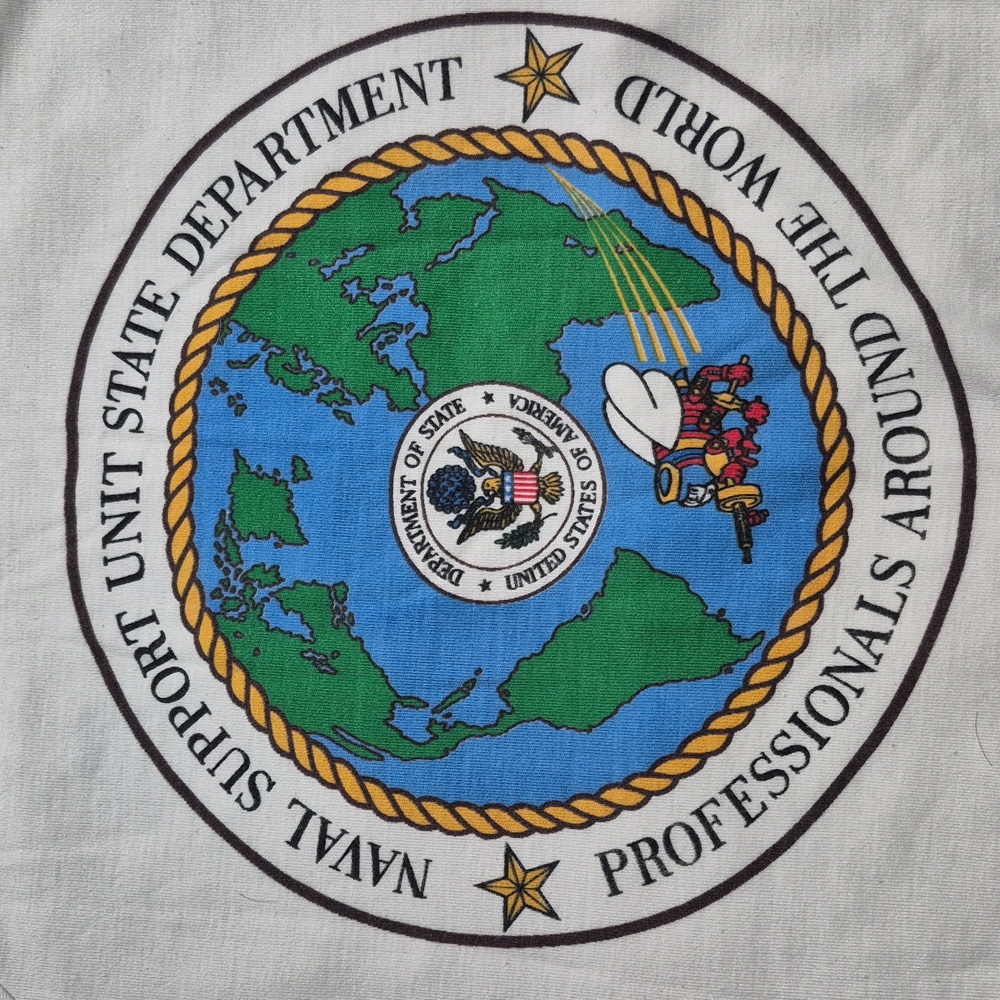 vintage US NAVY Seabees 2-Side Ringer tee M Military Naval Support Unit T-shirt